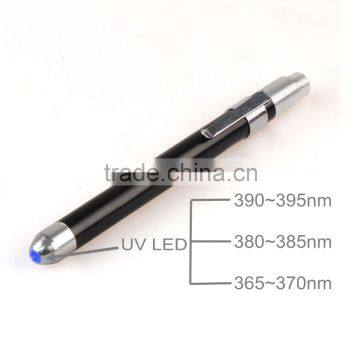 Custom 395nm 385nm Black Light Ultraviolet Aluminum Led uv Flashlight Pen photo-2