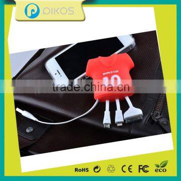 Soft Silicone Cute Shape 4 in 1 Reliable Multi Function USB Data Cable