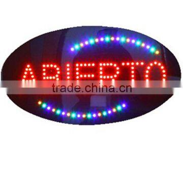 Open oval Spanish sign