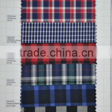 stock check 100% cotton shirting fabrics