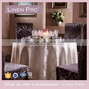 LinenPro Stock Durable Sequins Gold Round Tablecloth for Wedding