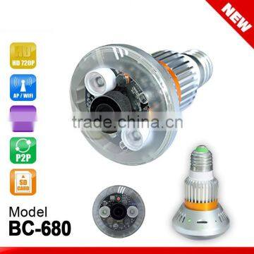 BC-680,Night Vision Bulb CCTV Security DVR Camera with Motion Dection