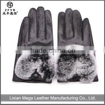 Made in China Hot Sale rabbit fur Leather Glove Patterns