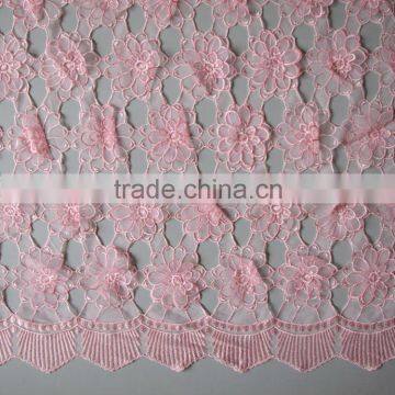 3D applique lace material for flower girl dress embroidery design lace fabric