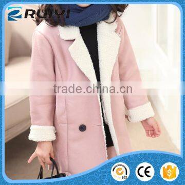 suede fake fur coats kids pink suede jackets