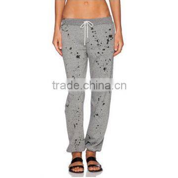 2016 New Style custom black spot print grey women hiking pants in bulk