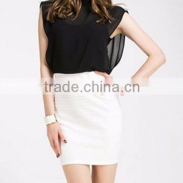 Newest Design Chiffon Tops ,wrap Skirt, Bat-wing Sleeve;bodycon Dress, OEM, Guangzhou Clothing Garment Factory photo-3