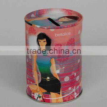 lovely factory price round coin tin boxes for kids