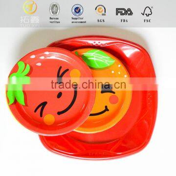 Dishes paper pe coated cartoon divided plate with high quality