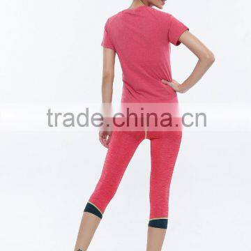 Soft Jersey Short Sleeve and Capris Yoga Wear Women Wholesale Yoga Wear photo-6