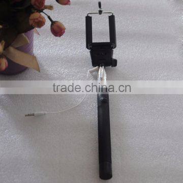 2015 hot sale mix color With Notch Prevent rotation Cable Take Pole Selfie Stick