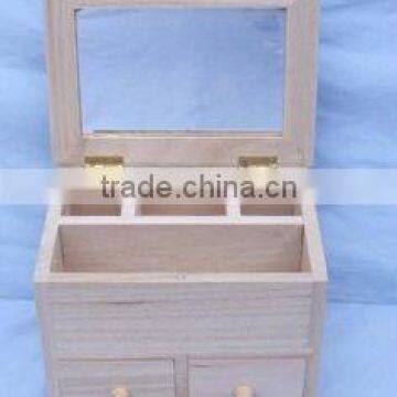 natural bistratal wooden jewellery box with compartments