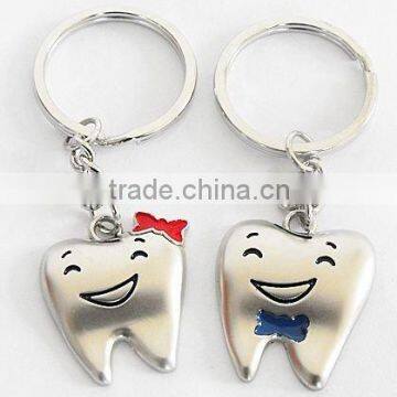 Tooth Shape Wedding zinc alloy metal Keychains