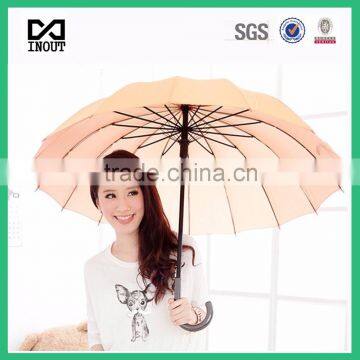 Cheap high quality factory advertising 23 inch stick 16 k automatic umbrella