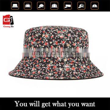 Guangjia hat manufacturer OEM stylish flower printed designer bucket hats with your own logo