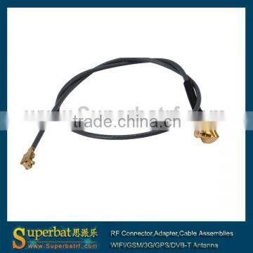 cable assembly manufacturer MCX Male RA to ufl female 1.37mm cable