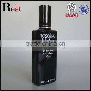 Silk Printing 60ml Shiny Black Glass Perfume Bottle With Shiny Balck Sprayer photo-2
