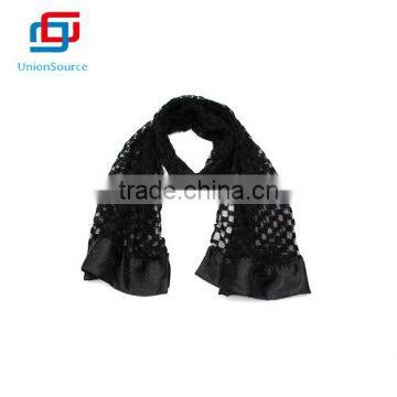 Wholesale Black Dacron Satin Scarf