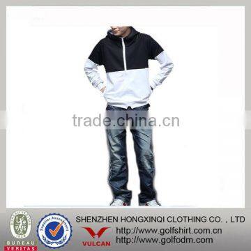 Handsome knitting cotton contrast hoody