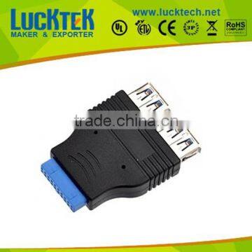 Portable 2-port USB 3.0 A Female to IDE 20-pin Adapter Internal USB Motherboard Connection