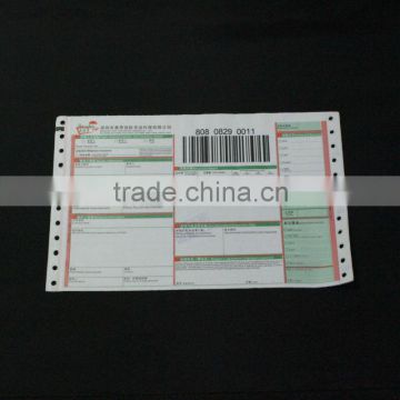 multi-colour printing paper barcode consignment note