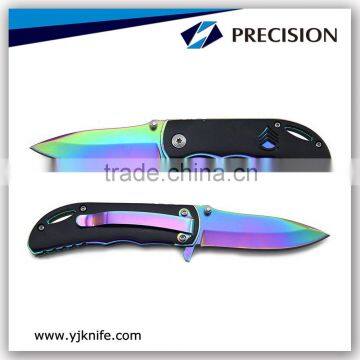 Titanium Coated Stainless Steel Blade Tactical Folding Knife