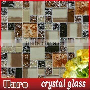 Different Size Glass Mix Stone Texture Mosaic Tile