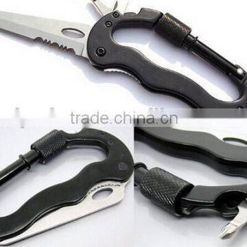 Good selling carabiner with knife / carabiner keychain knife / carabiner pocket knife