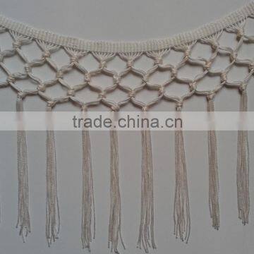 handmade polyester tassel fringe with knotted for clothing