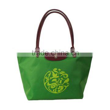 Promotional Gift Nylon Tote Bag Black Long Handle Handbag