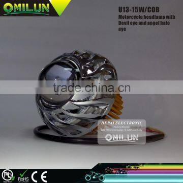 U13 Motorcycle headlight with devil eye and Ange halo Eye