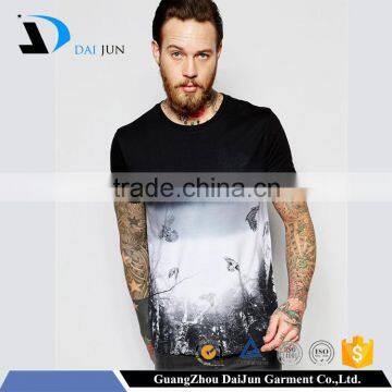 Daijun OEM High quality Short Sleeve Black and white dip dye 100% Cotton men hot t shirt