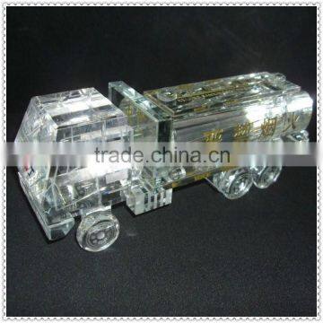 Engraved Crystal Scale Model Truck For Business Gifts