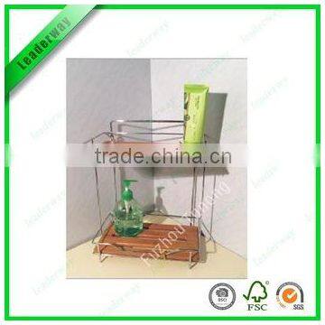 Popular 3-tier Bathroom Bamboo Display Rack With Metal photo-6