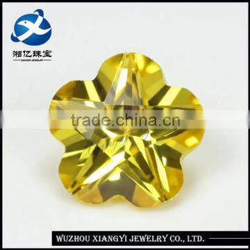 fancy yellow color accessory cubic zirconia stone jewellery flower stone