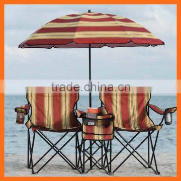 foldable double beach chair with umbrella