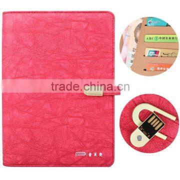 Plaro fashion originality U disk buckle diary battery charge notebook