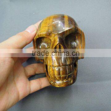 Charming Yellow Tiger Eye Crystal Skull All by Handmade Good for Collection or Decoration photo-6