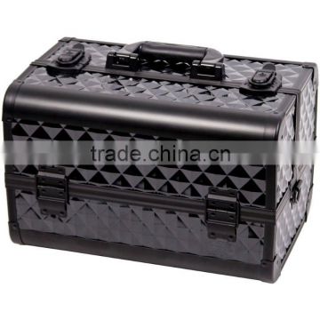 Pro Makeup Cosmetic Train Case Aluminum Box Black