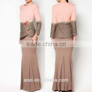 Printed appliqued excellent supplier made in china muslim dress