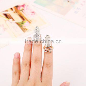 Hot bowknot finger nail fingernail ring