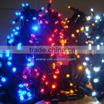 black rubber wire waterproof led light chain