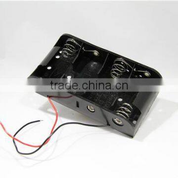 C size Battery holder with leads, 4 C battery holder