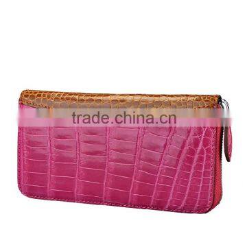 Fashion long design crocodile skin lady zipper wallet genuine leather wallet women