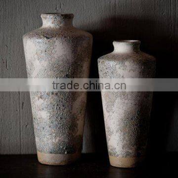 Shabby chic glazed ceramic vases decoratives