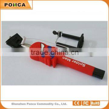 2015 Newest Cartoon selfie stick with remote selfie stick ,for CE &ROHS Newest Mobile Phone Selfie Stick