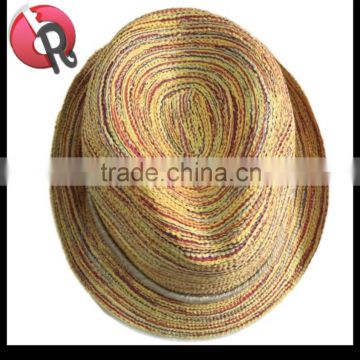 straw rainbow fedora hat