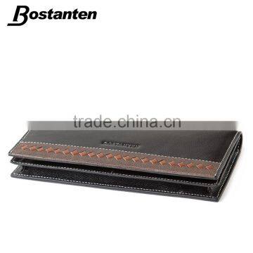 Business Men Genuine Leather Money Clip Long Wallet and Clutch Bag photo-5