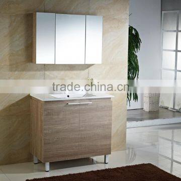 1076-090 Bathroom corner cabinet with sink and cosmetic mirror