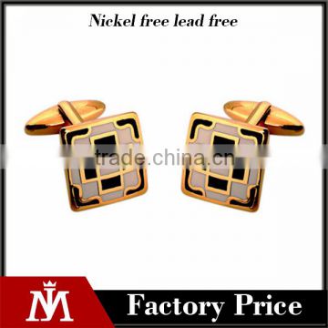 Europe vintage rectangle cufflinks with alloy metal enamel cuff links for men shirts jewelry